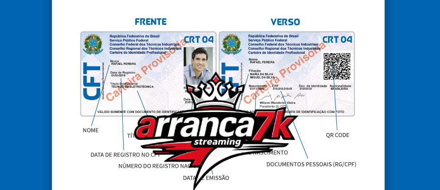 CARTEIRA CFT (COM QR CODE Técnico Industrial)